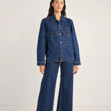 Demi Oversized Denim Jacket - Indigo