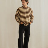 Textured Stripe Ls T-Shirt - Brown