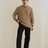 Textured Stripe Ls T-Shirt - Brown