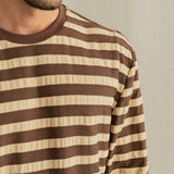 Textured Stripe Ls T-Shirt - Brown