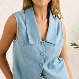 Sailor Denim Vest - Denim