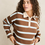 Rugby Polo Knit Sweater - Brown