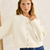 Estelle Fluffy Cardigan - Cream