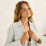Driftwood Stripe Overswim Shirt - Cream