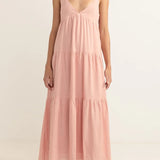 Classic Tiered Midi Dress - Rose