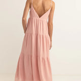Classic Tiered Midi Dress - Rose