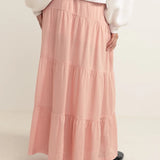 Classic Tiered Maxi Skirt - Rose