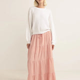 Classic Tiered Maxi Skirt - Rose