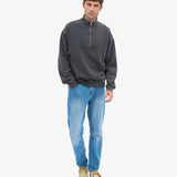 Tröja Organic Zip - Faded Black