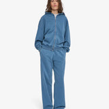 Oversized Organic Zip Hood - Faded Indigo