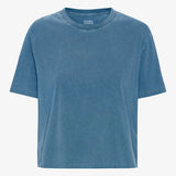 Organic Boxy Crop Tee - Faded Indigo