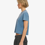 Organic Boxy Crop Tee - Faded Indigo