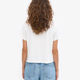 Organic Boxy Crop Tee - Optical White