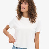 Organic Boxy Crop Tee - Optical White