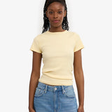 Organic Rib SS T-Shirt - Soft Yellow
