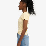 Organic Rib SS T-Shirt - Soft Yellow