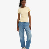 Organic Rib SS T-Shirt - Soft Yellow