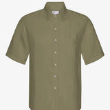Organic Linen SS Shirt - Dusty Olive