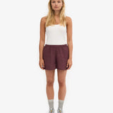Organic Linen Shorts - Oxblood Red
