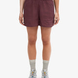 Organic Linen Shorts - Oxblood Red