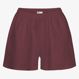 Organic Linen Shorts - Oxblood Red
