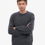 Oversized Merino Wool Crew - Lava Grey