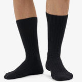 Merino Wool Blend Sock - Deep Black