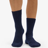 Merino Wool Blend Sock - Navy Blue