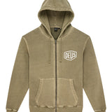 Shield Gd Zip Hoodie - Olive Green