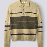 Dawn Stripe Knit Polo - Oatmeal