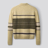 Dawn Stripe Knit Polo - Oatmeal