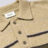 Dawn Stripe Knit Polo - Oatmeal