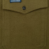 Notched Pocket Flannel Shirt - Olive