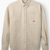 Flag Pocket Oxford Shirt - Taupe/Stripe