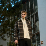 Cabin Zip Fleece - Brown/Check