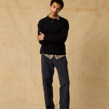 Timber Brushed Polo Knit - Black
