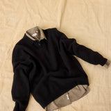 Timber Brushed Polo Knit - Black