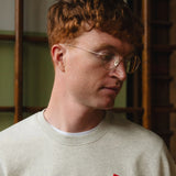 Flag Sweatshirt - Snow Melange
