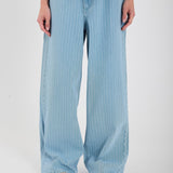 Hannali Wide Jeans - Light Blue Stripe