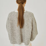 Hazina Knit Cardigan - Light Gray Melange