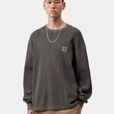 L/S Vista Waffle T-Shirt - Black Garment Dyed