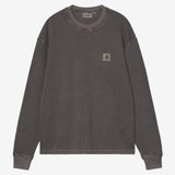 L/S Vista Waffle T-Shirt - Black Garment Dyed