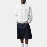 Wip Label Polo Sweat - Ash Heather