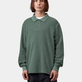 L/S Waffle Rugby Shirt - Dark Scarab Garment Dyed