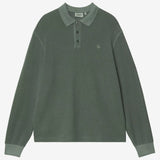 L/S Waffle Rugby Shirt - Dark Scarab Garment Dyed