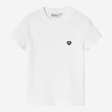 W' S/S Small Heart Patch T-Shirt - White / Black Nan