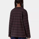 W' L/S Cardona Pocket T-Shirt - Cardona Stripe, Natural / Palisander