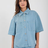 Kenzie Denim Shirt - Light Blue Stripe