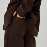 Kenzie wide jeans - Brown Washed