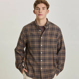 Bastos Baggy Button Down - Browns Checks